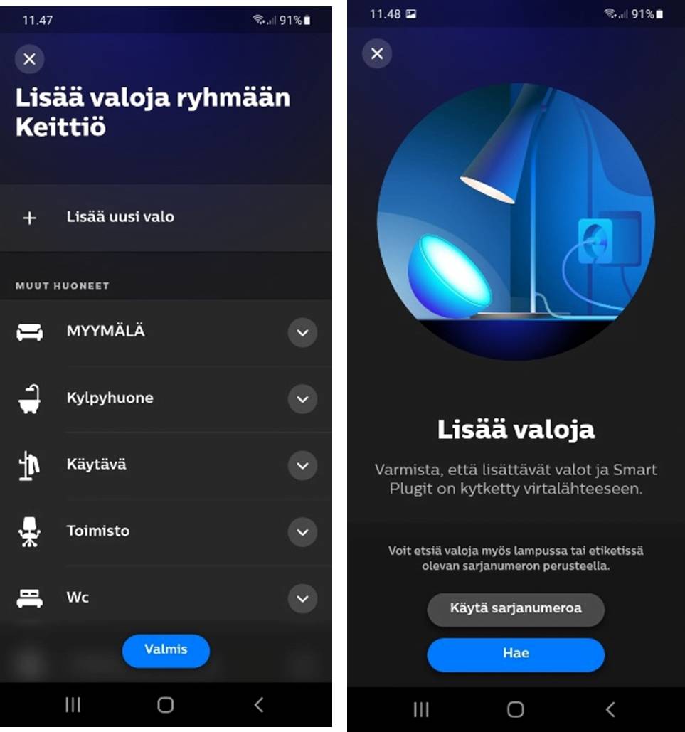 Vyhledání a připojení zařízení Philips Hue je jednoduché.