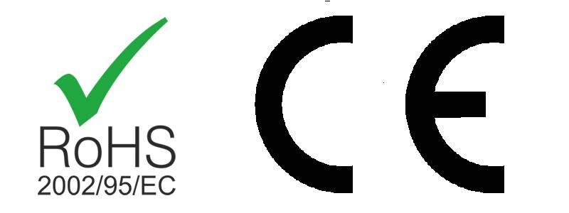 RoHS a CE logo vedlo trubice